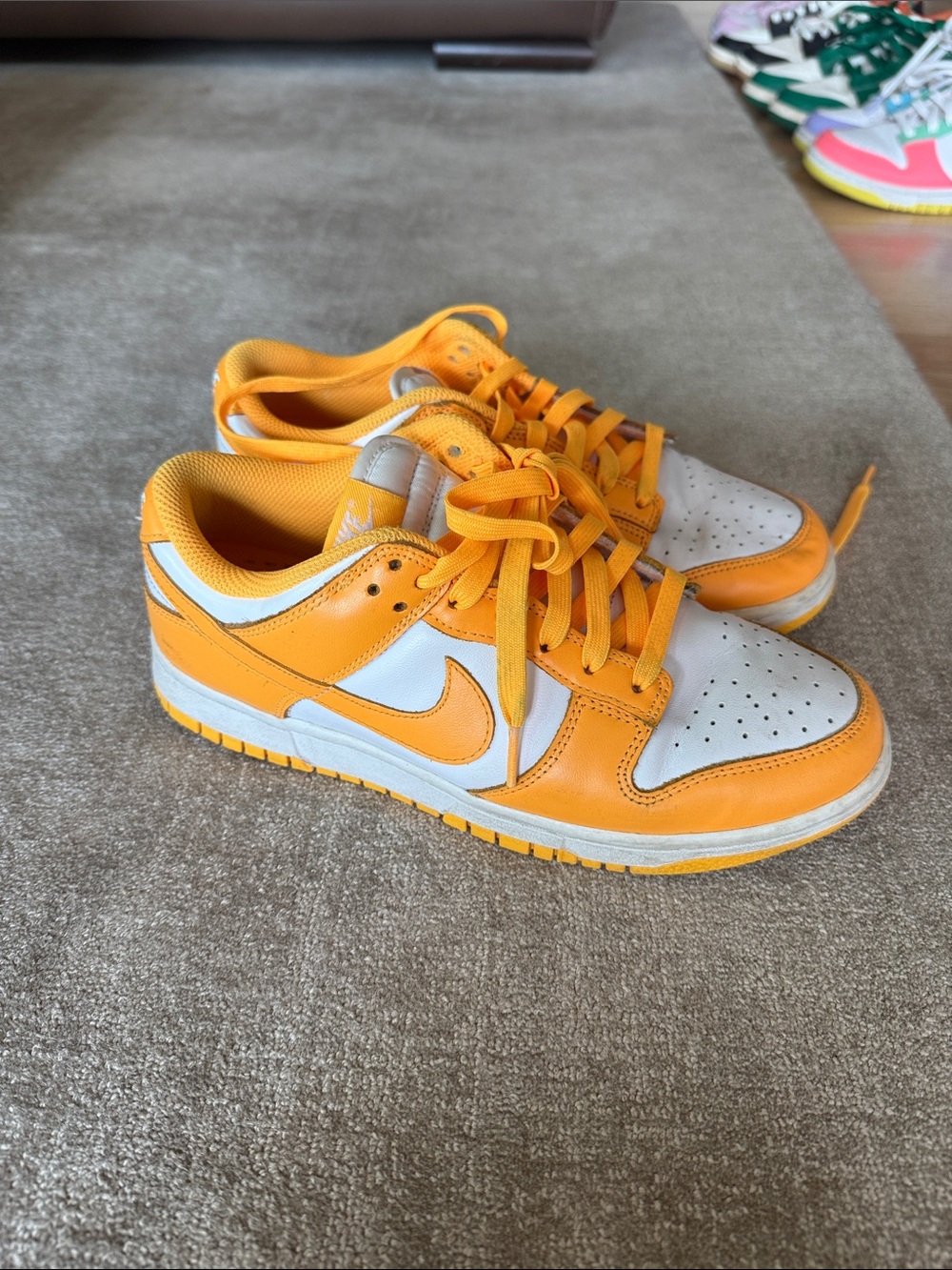 Nike Kids Orange and White Low-Top Sneakers